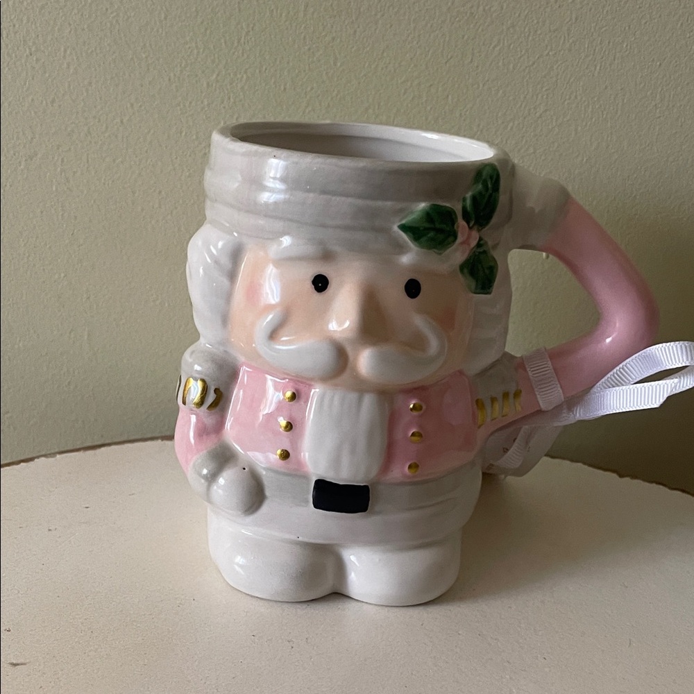 Christmas  Ceramic Mug with pastel Pink Accents